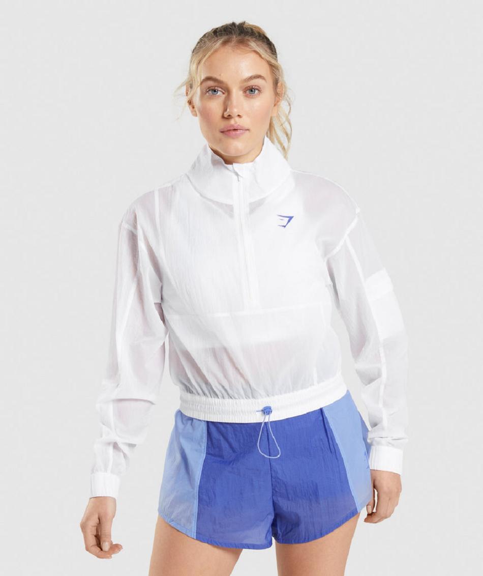 Chaquetas Gymshark Pulse Woven Mujer Blancas | CO 2053NWY